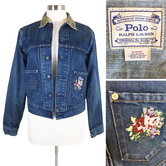 polo ralph lauren embroidered corduroy jacket